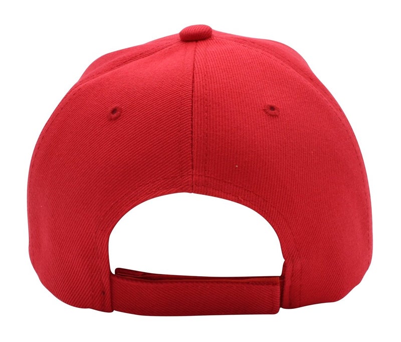 Top Level Baseball Cap Hat Men Women - Classic Adjustable Plain Blank, RED - Image 3
